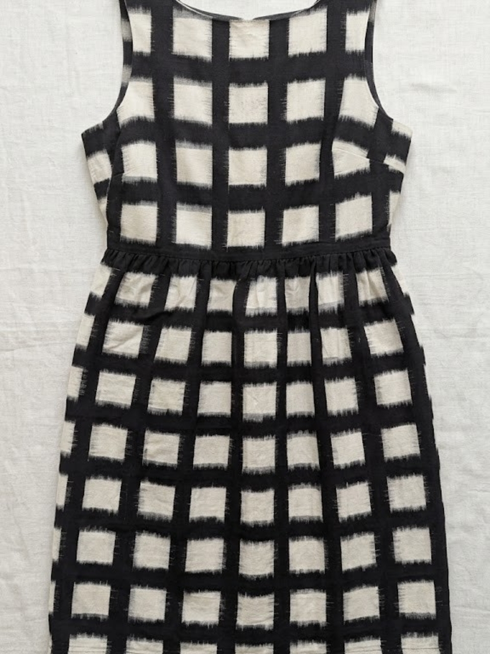 Liz Claiborne NY Monochrome Shift Dress Plaid Academic Workwear Pockets Midsize